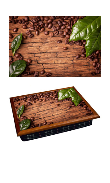 Поднос на подушке Зерна кофе 44,5x36,5x9 см
