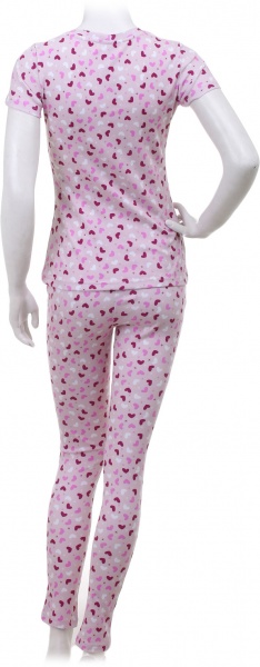 Пижама женская Flis clothes Сердечко р. L розовый с рисунком