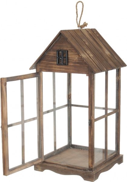 Свічник ліхтар Будиночок дерев'яний 32х32х63 см