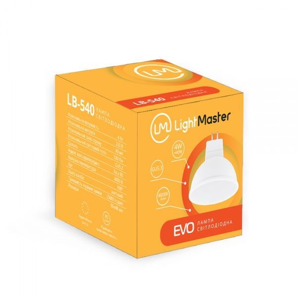 Лампа світлодіодна LightMaster EVO LB-540 4 Вт MR16 матова GU5.3 220 В 4000 К 
