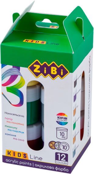 Фарба акрилова Kids Line 12 кольорів ZB.6662 10 мл