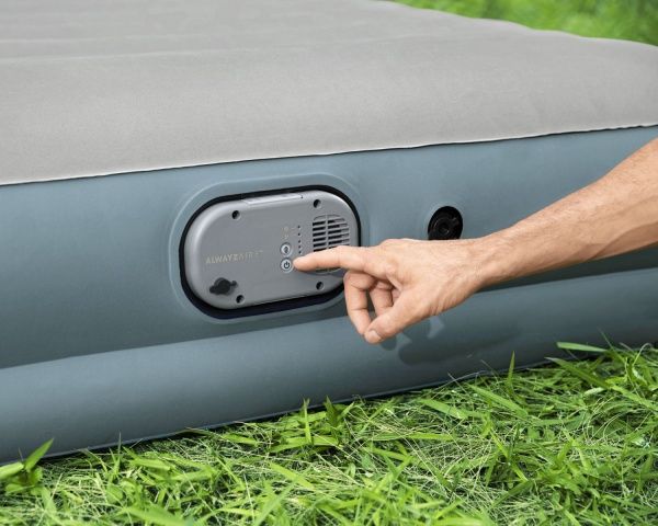 Матрас надувной Bestway AlwayzAire Fortech Ai со встроенным двойным электронасосом 203х36 см серый