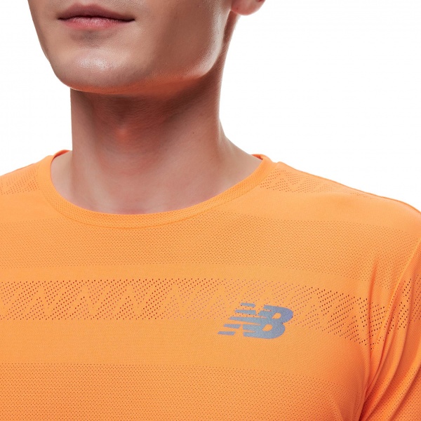 Футболка New Balance Q SPEED JACQUARD SS MT13277VIB р.M оранжевый