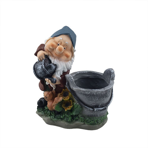 Фигурка садовая Гном с ведерком (полистоун) G0123(P)