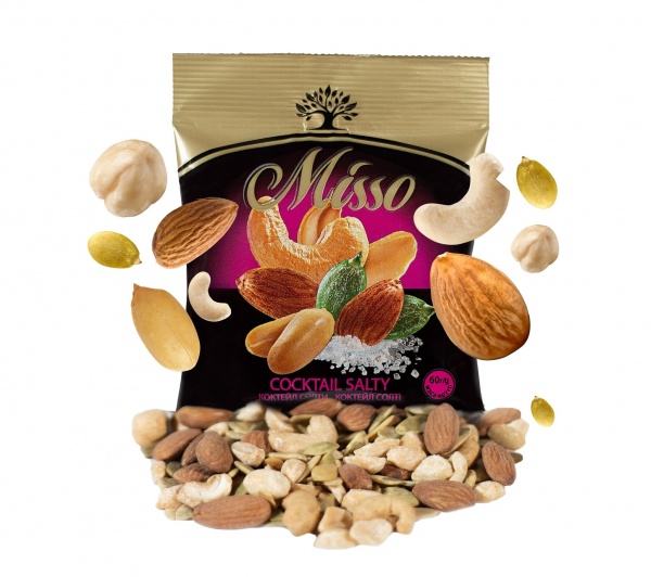 Горіхова суміш Misso Асорті солоних горіхів Коктейль Солті 60 г