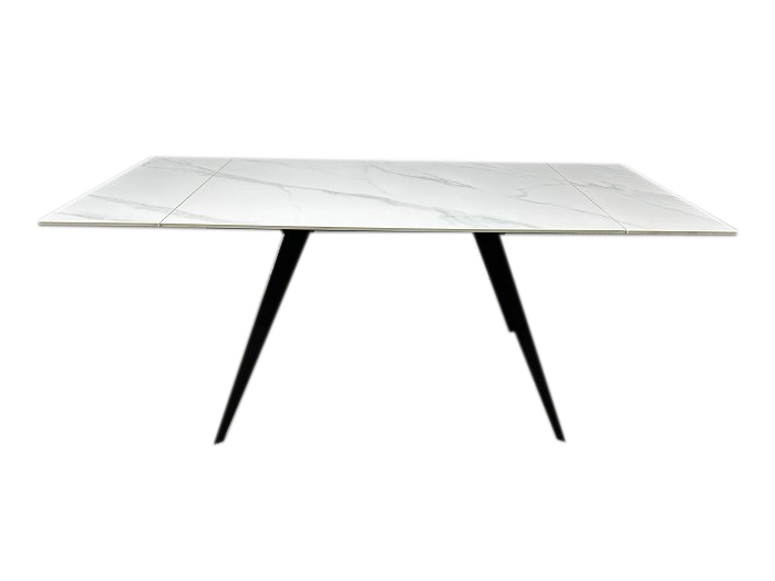 Стол обеденный Prestol Тори 1200(1800)x800x750мм белый матовый/черный