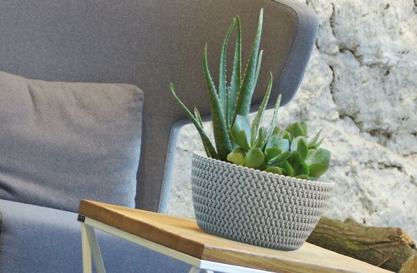 Кашпо пластиковое Prosperplast Splofy Low круглый 3,8л серый (25975-405) 