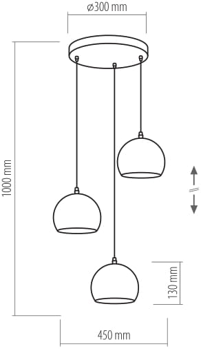 Підвіс TK Lighting Yoda Orbit 3x60 Вт E27 чорний/золото 2082 