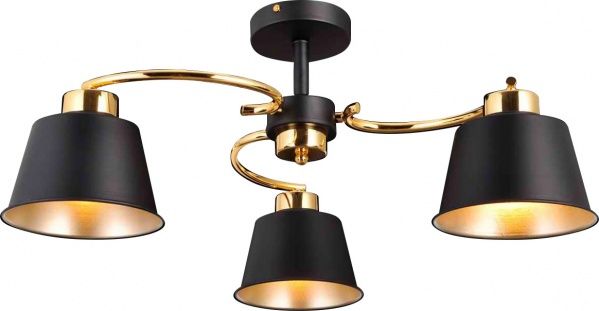 Люстра стельова Blitz 5892-43 3x40 Вт E27 чорний/золото 