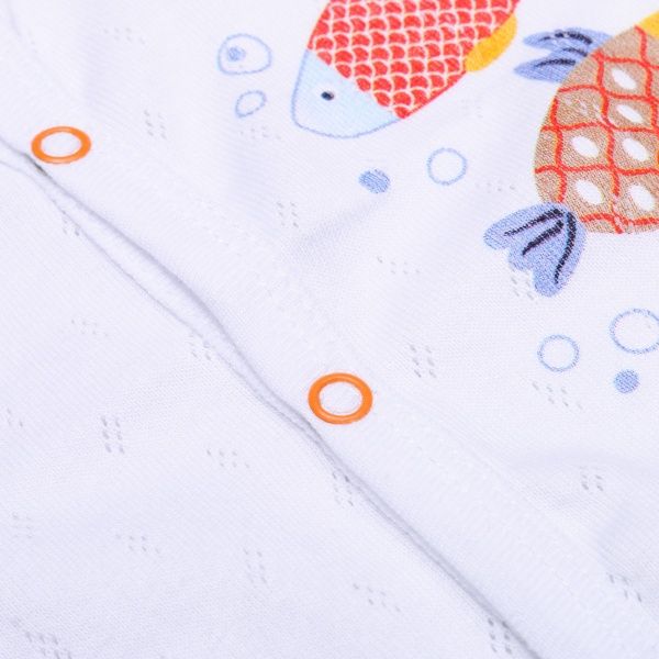 Комбинезон Маленькие люди 1068-123 р.68-74 белый с принтом 