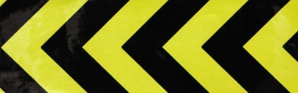 Сигнальна світловідбивна наліпка жовто-чорна 100x300 мм 2 шт.