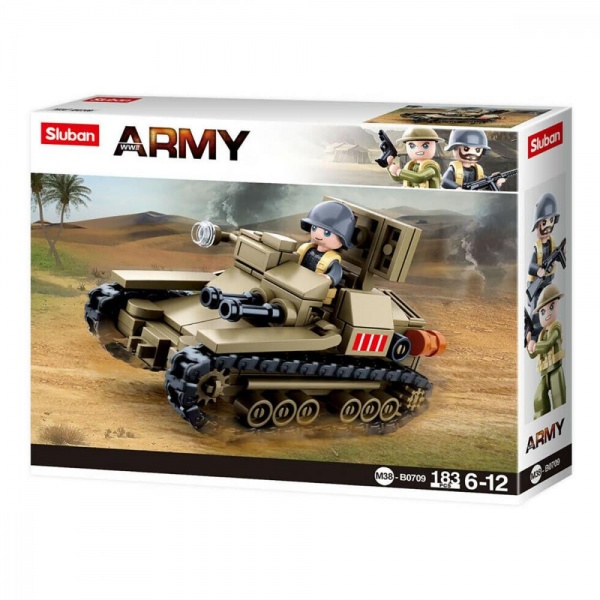 Конструктор Sluban M38-B0709 Военная итальянская танкетка Carro Veloce33