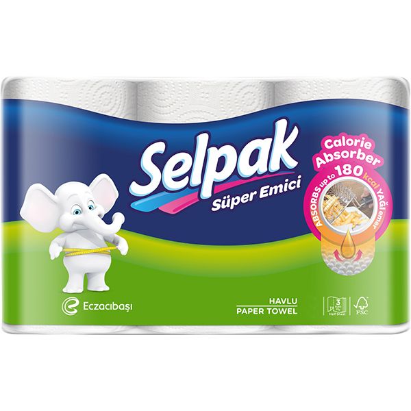 Бумажные полотенца Selpak Calorie трехслойные 6 шт