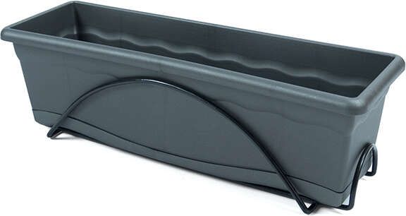 Комплект балконный пластиковый Plastiken Terra Jardinera антрацит 60х18 см P52 прямоугольный антрацит 