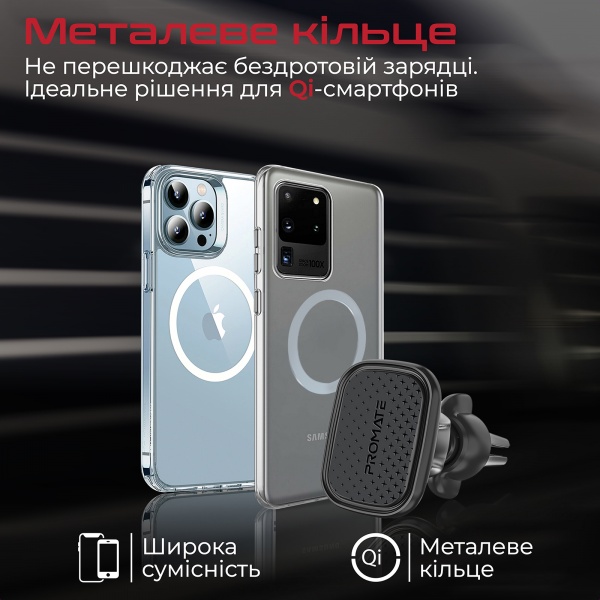 Автодержатель магнитный для телефона VentMag-XL Promate черный