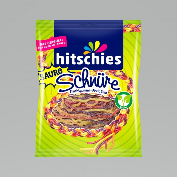 Конфеты жевательные Hitschler Bunte Schnure Sauer gezuckert 125 г 