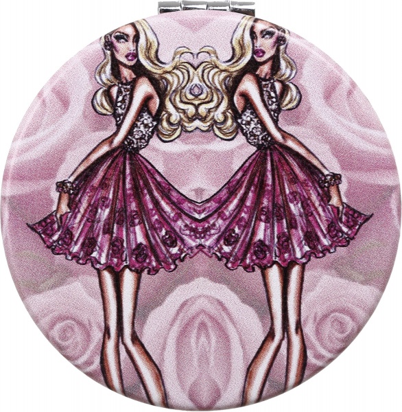 Зеркало карманное косметическое Лідер Канц Модница круглое 6 вариантов в ассортименте 