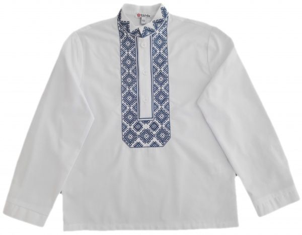 Вышиванка для мальчиков Эдельвика 147-20/09 с синей вышивкой р.146 белый 