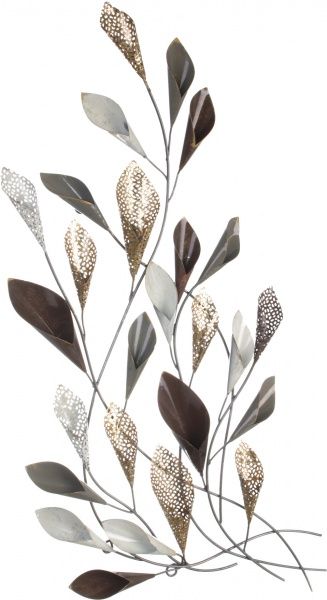 Декор настенный Branch 50x91 см серый с золотым 