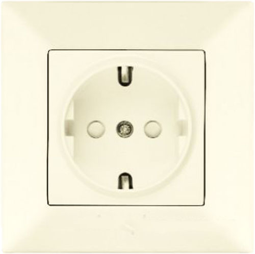 Розетка без заземлення Viko Meridian зі шторками з кришкою кремовий 90970242-WH