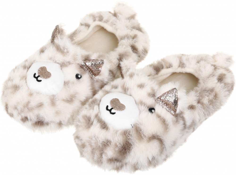 Тапочки для девочек HW с аркой Лама р.36-37 коричневый NULL