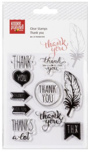 Набір штампів акрилових Thank you 1х1 см - 3х2,5 см 2118834010 9 шт. Knorr Prandell