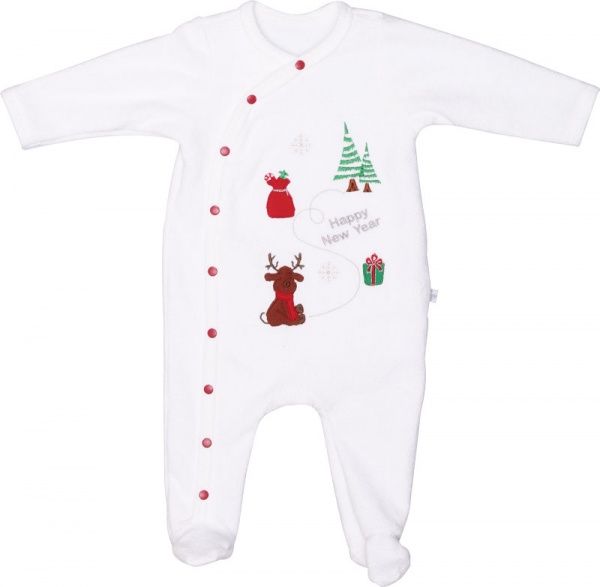 Комплект Фламинго ясельный праздничный белый с принтом р.68 378-903 