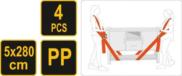 Набор для перемещения грузов 74722 Vorel 5х280 см