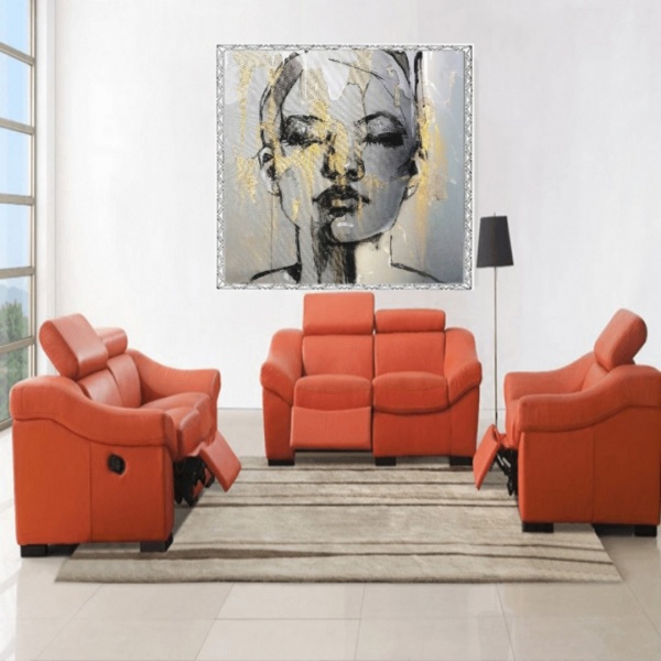 Репродукция Женское лицо в золоте 50x50 см Арт Фемелі 