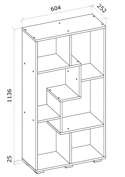Этажерка Грейд Токио-В 1136х604х252 мм дуб крафт золотой