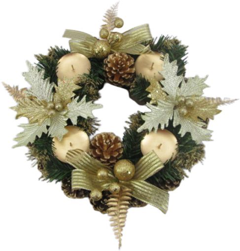 Вінок-свічник декорований шишками 30 см W01-1233/3 