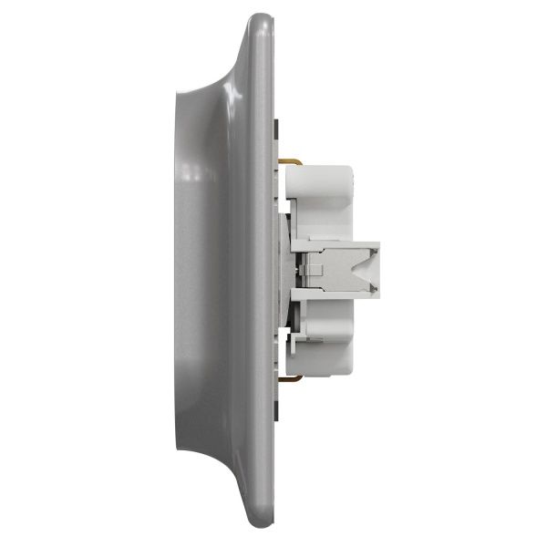 Розетка силова подвійна із заземленням Schneider Electric Sedna Design зі шторками без кришки алюміній SDD313221