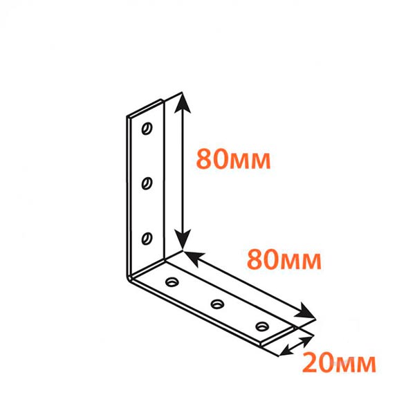 Уголок перфорированный Kolchuga равносторонний 80x80x20 мм 2 мм
