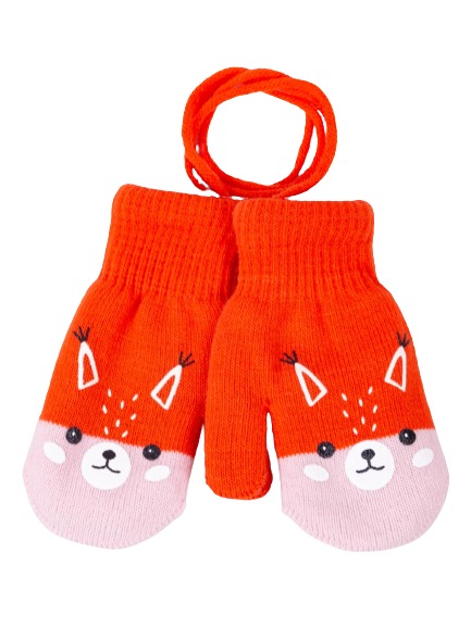 Варежки YO! Белочка р.10 оранжевый 