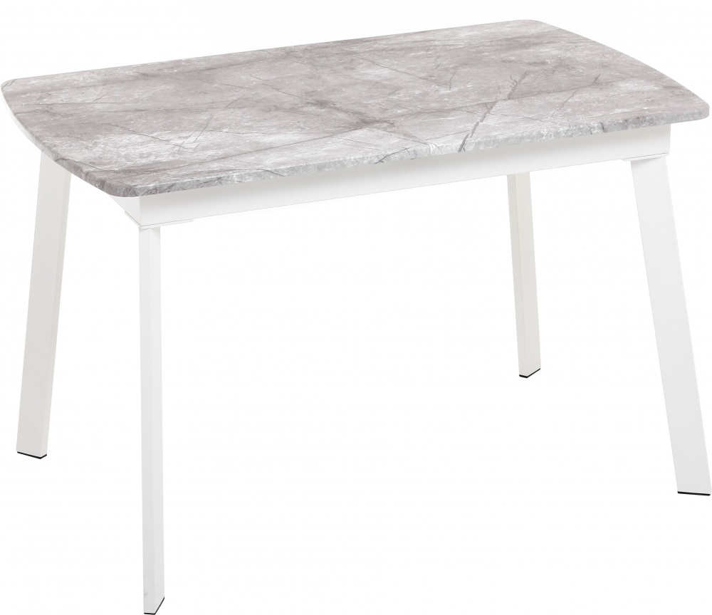 Стол обеденный Окленд 1150х700х750 белый/мрамор серо-бежевый