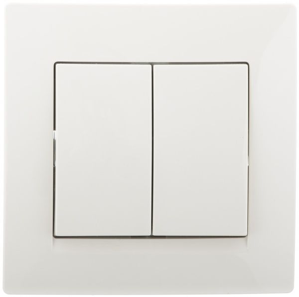 Вимикач двоклавішний UP! (Underprice) One Plus без підсвітки 10 А 220В крем 706-0303-101