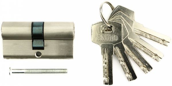 Циліндр Bruno 30x30 ключ-ключ 60 мм нікель