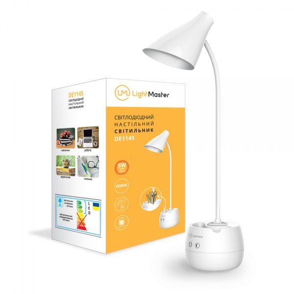 Настольная лампа LightMaster LED DE1145 с аккумулятором 5 Вт белый 