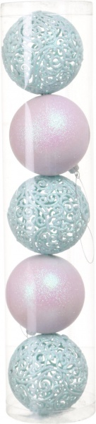 Набор елочных шаров Комплект № 39 d 80 мм 5 шт./уп.