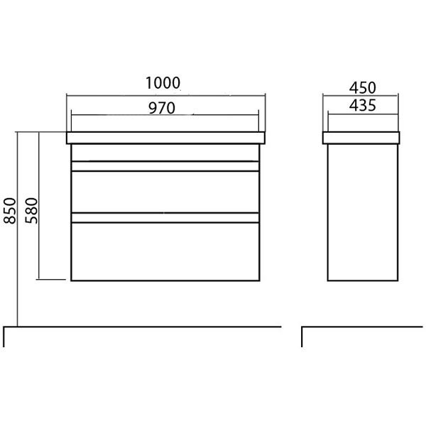 Тумба Аква-Родос Винтаж (севилья) 100 см с умывальником Frame (консольная)