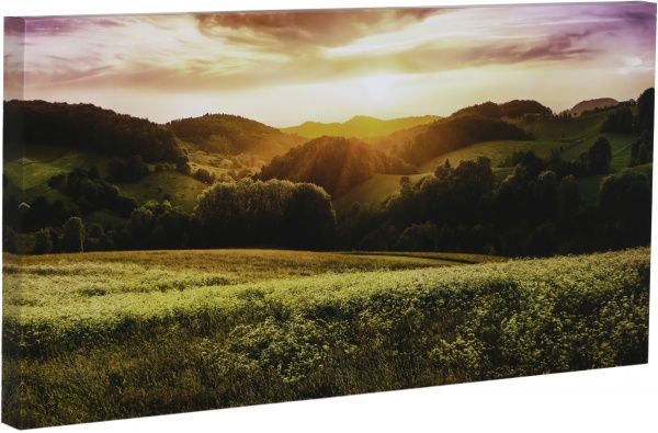 Репродукция Пейзаж Панорамный закат 96x48 см 