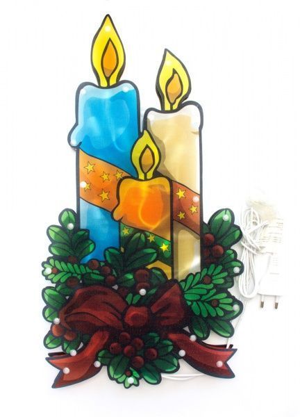 Декорация новогодняя Девилон Свеча 44х24 см 640102