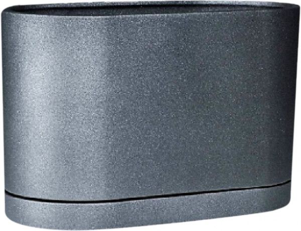 Горщик керамічний Larsan з піддоном вискоий овальний 5 л графітовий 