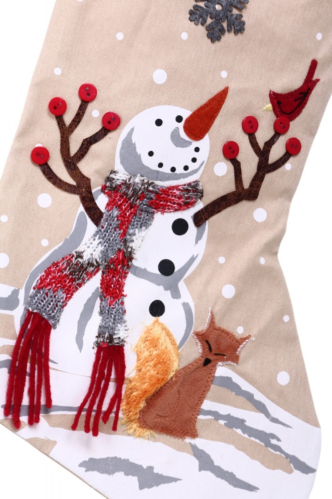 Сапожок декоративный Снеговик и лиса 27х53 см YM33000B