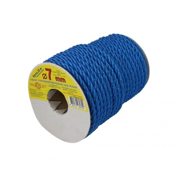 Канат Радосвіт полипропиленовый 7 мм 25 м синий 0,49 кг