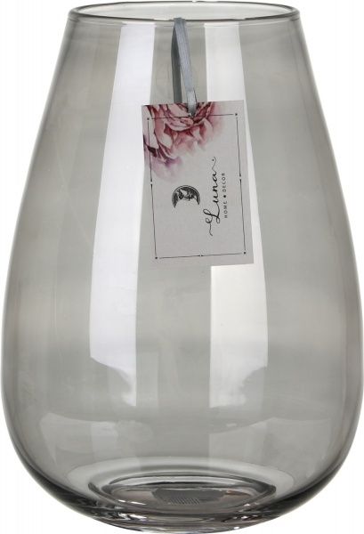 Ваза Luster h 25,5 см d 18,5 см серая Wrzesniak Glassworks