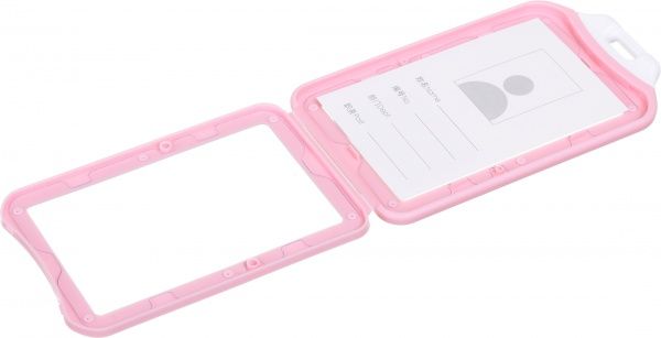 Бейдж вертикальний рожевий 11,5x7 см