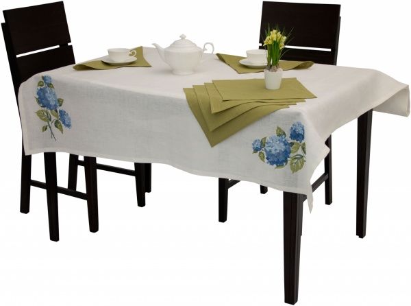 Комплект столовый Гортензия скатерть и 6 салфеток 140x220 см Галерея льна 