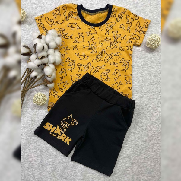 Костюм для хлопчиків Blanka Акули р.98 жовтий 12657 