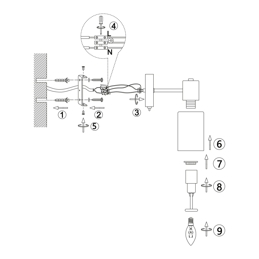 Бра Miorro Estetica металл/стекло 1x40 Вт E14 белый 51-311-040